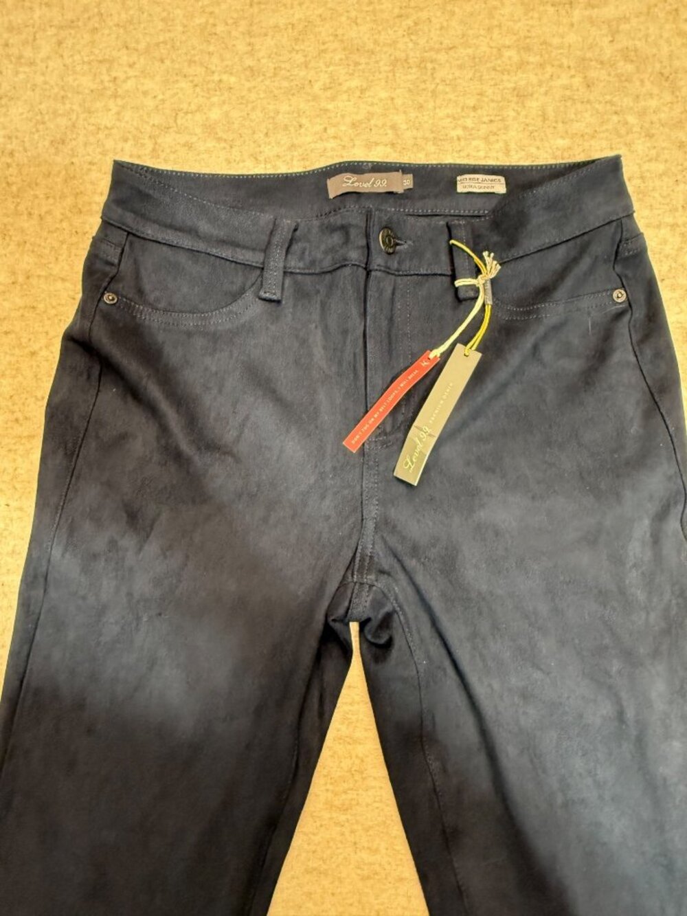 Level 99 Mid Rise Janice Ultra Skinny 5-Pocket Navy Blue Jeans 30" Waist Med NWT - Picture 3 of 12